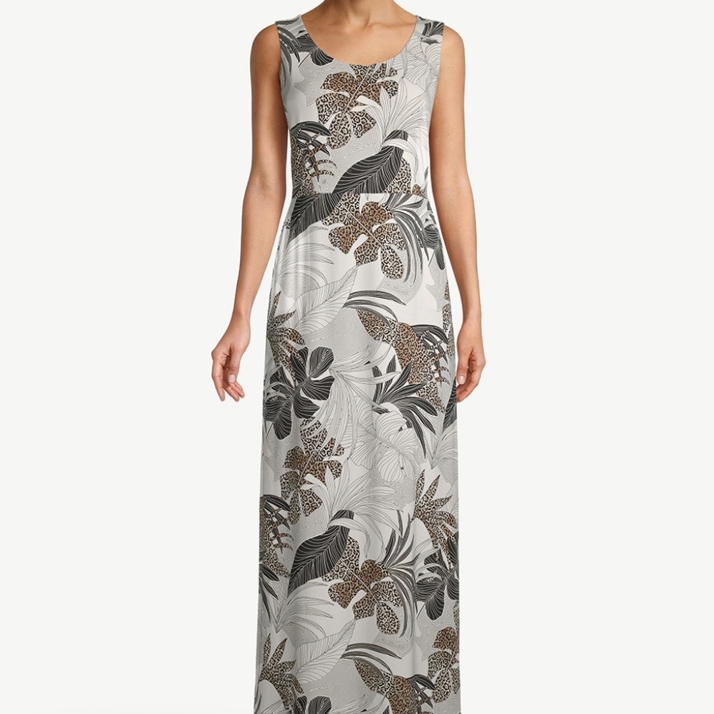 Chico's Maxi Dress Palm-Print New with Tags Chico's size 2 US sz 12